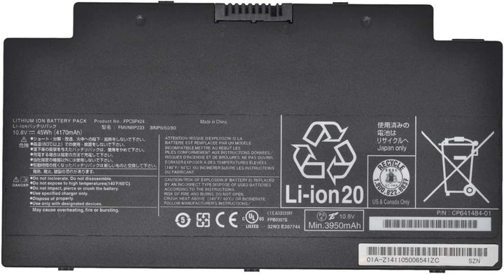 FPCBP424 FMVNBP233 FPB0307S 3INP6/60/80 Laptop-Akku Kompatibel mit Fujitsu Lifebook A556 AH77 U727 A