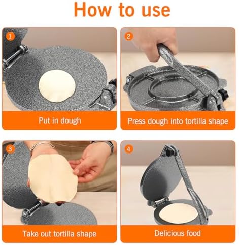 Tortilla-Presse, Aluminiumlegierung, Tortilla-Maker, Manuell, Einfaches Entformen, Mais-Tortilla-Pre