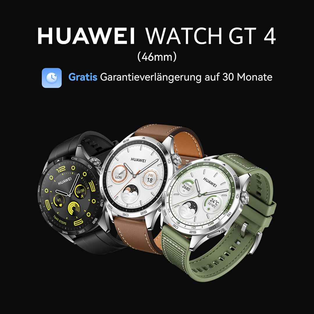 HUAWEI WATCH GT 4 46mm Smartwatch, Bis zu 2 Wochen Akkulaufzeit, Android und iOS, Kalorienmanagement