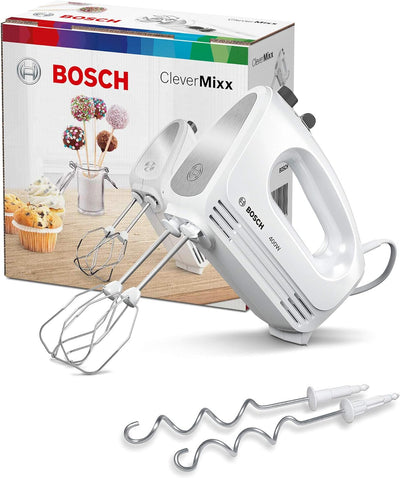 Bosch Handrührer CleverMixx MFQ24200, 2 Rührbesen, 2 Edelstahl-Knethaken, spülmaschinengeeignet, 4 S