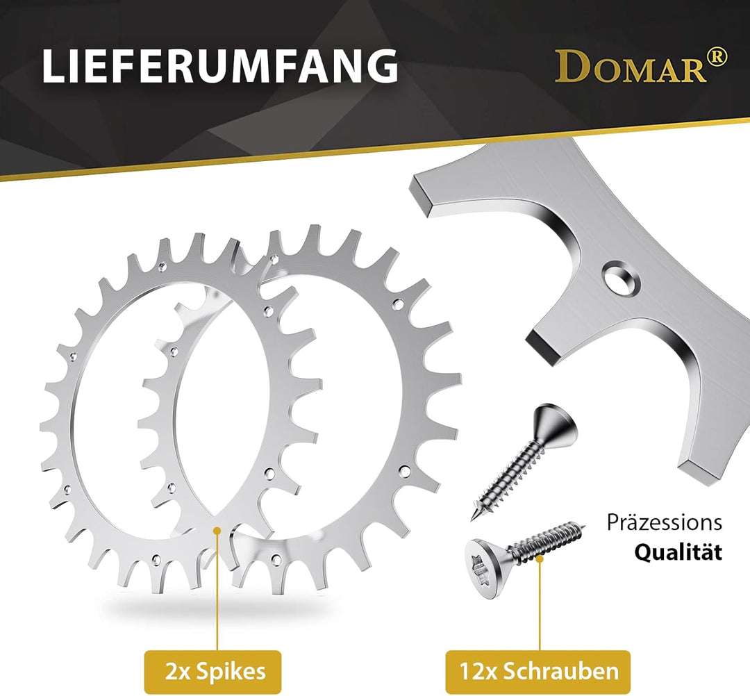 Domar Mähroboter Spikes aus Edelstahl I entgratete Spikes zur Traktionsverbesserung kompatibel mit A