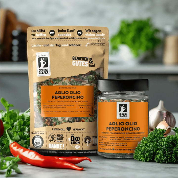 Bremer Gewürzhandel Aglio Olio Peperoncino Gewürz, grob, italienische Gewürzmischung für klassische