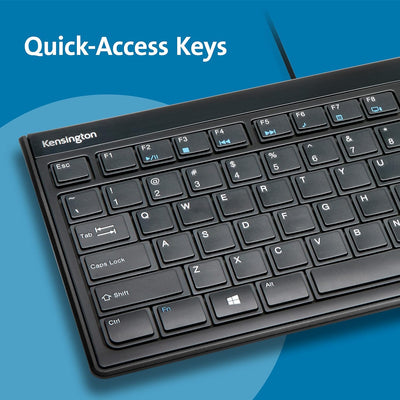 Kensington Advance Fit™ Flache Full-Size Tastatur (DE), QWERTZ_Version, kabelgenbunden 1,9m, ideal f