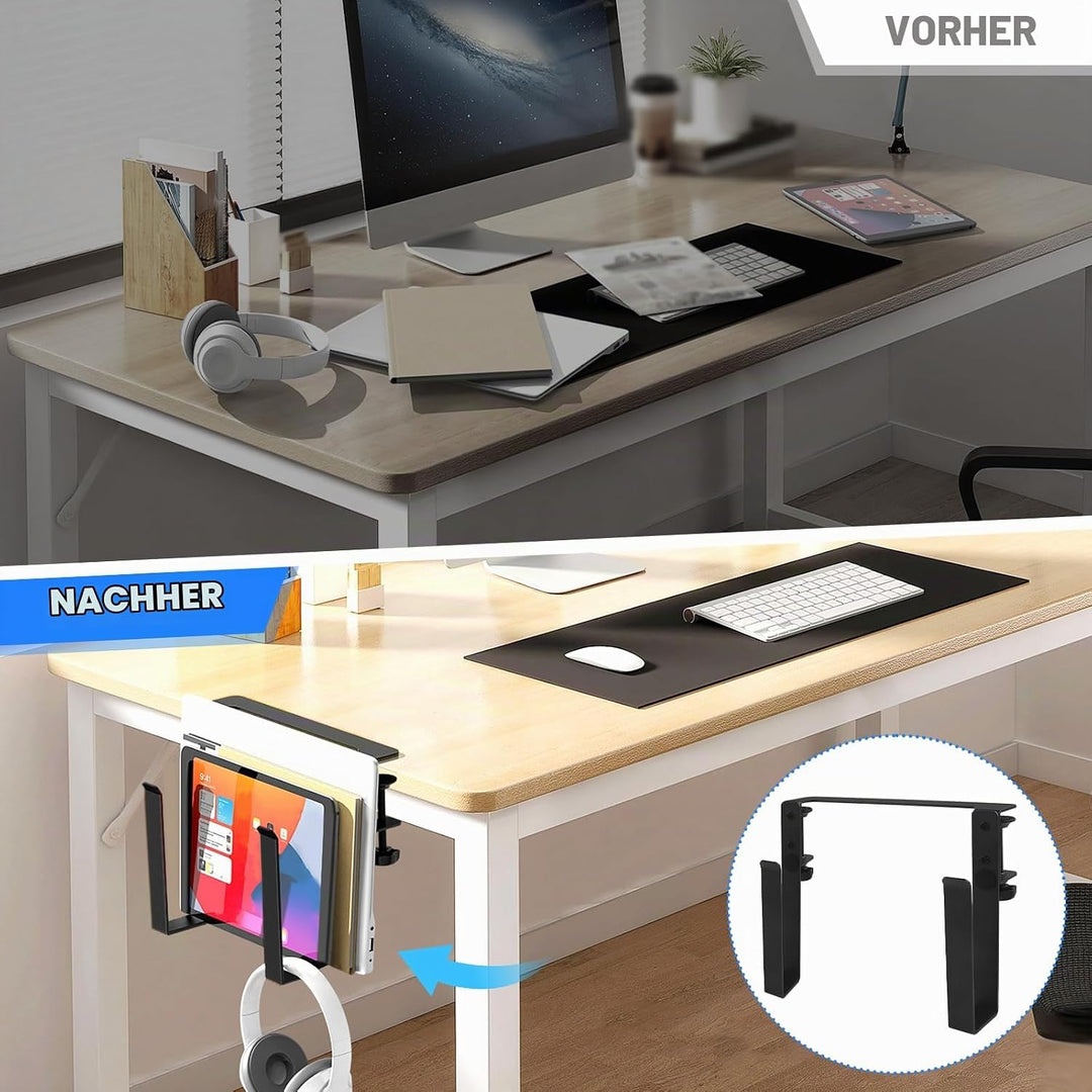 Aufhängbarer Laptop Organizer Schreibtisch Hänge Notebook Halter aus Aluminium Verstellbare Schreibt