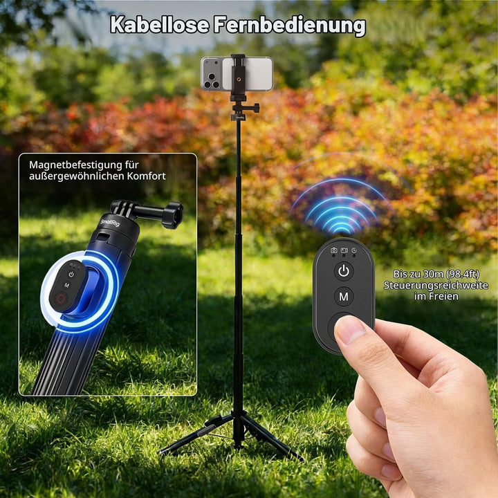 SMALLRIG 59" Selfie-Stick-Stativ mit Fernbedienung, Ausziehbares Stativ für DJI Osmo Action 5 Pro/Po