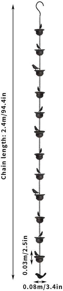 2,4/M Regenkette Japanischer Stil Korridor mit Drainagekette Villa Bird Cup Regen Fallrohr W4N0 Deko