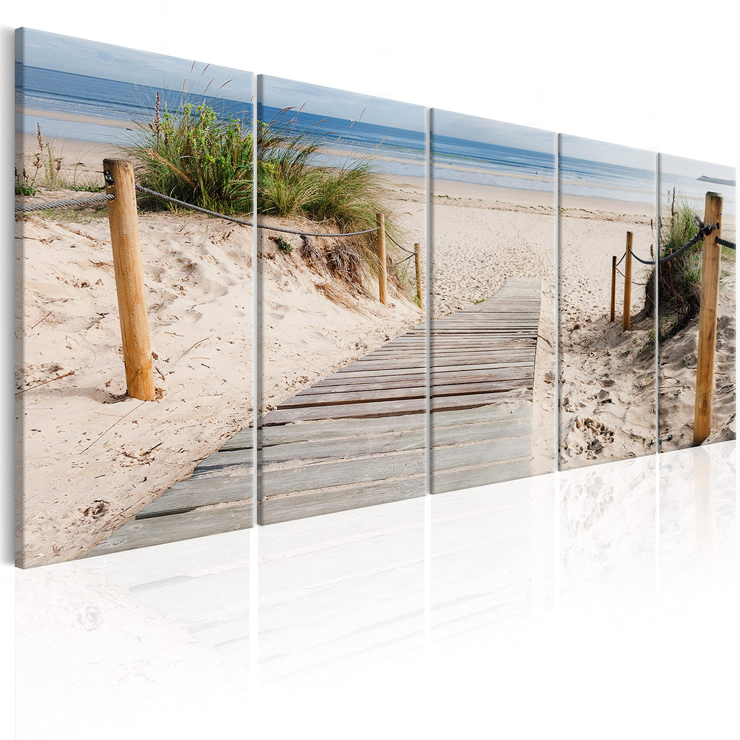 murando Acrylglasbild Strand 200x80 cm 5 Teilig Wandbild auf Acryl Glas Bilder Kunstdruck Moderne Wa