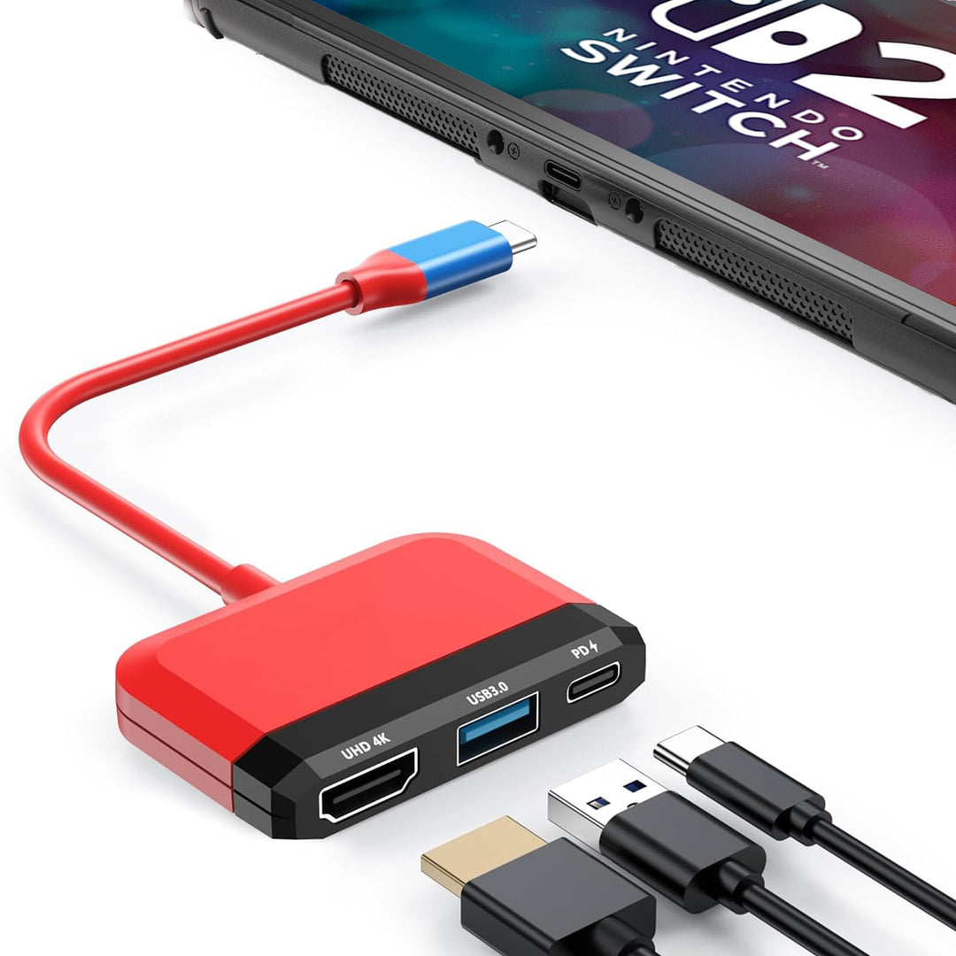 Switch Dock für Nintendo Switch/OLED Switch, 3-in-1 Mini Switch TV Dock mit 4K HDMI USB 3.0 Port USB