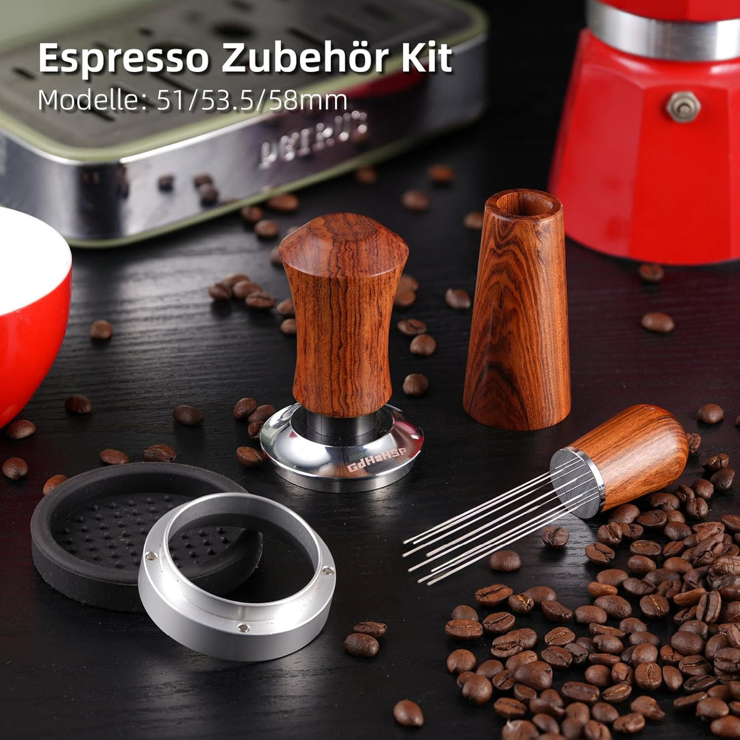 58mm Siebträger Zubehör Set,Kaffee Tamper,WDT Tool,Dosierring & Tampermatte Set,Siebträgermaschine Z