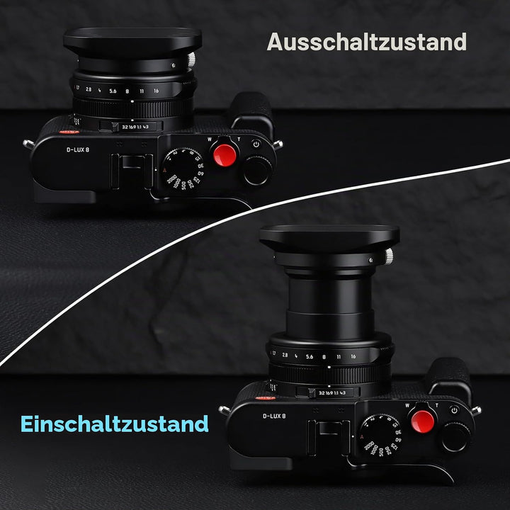 Haoge Gegenlichtblende aus Metall, quadratisch, für Leica D-Lux 8 Kamerazubehör, 43 mm, Schraub-Gege