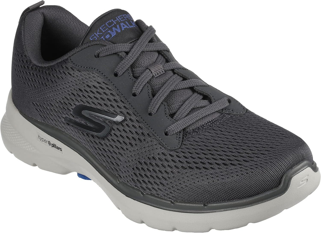 Skechers Herren Sneakers 44 EU Charcoal Textile Synthetic, 44 EU Charcoal Textile Synthetic