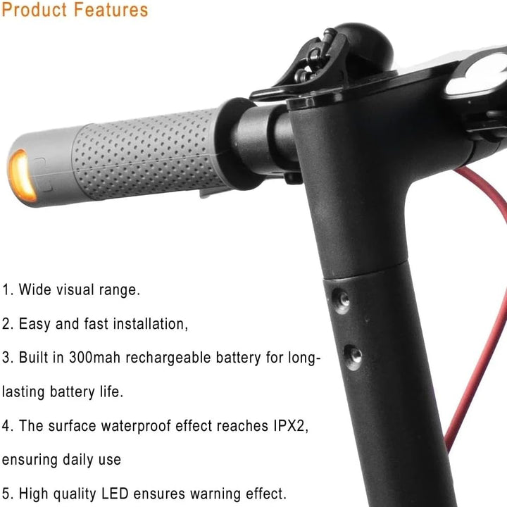 Elektroroller Lenkergriffe mit Blinkern Kompatibel mit Xiaomi M365 Pro 1S Pro 2 Mi3 LED Blinker, Gra