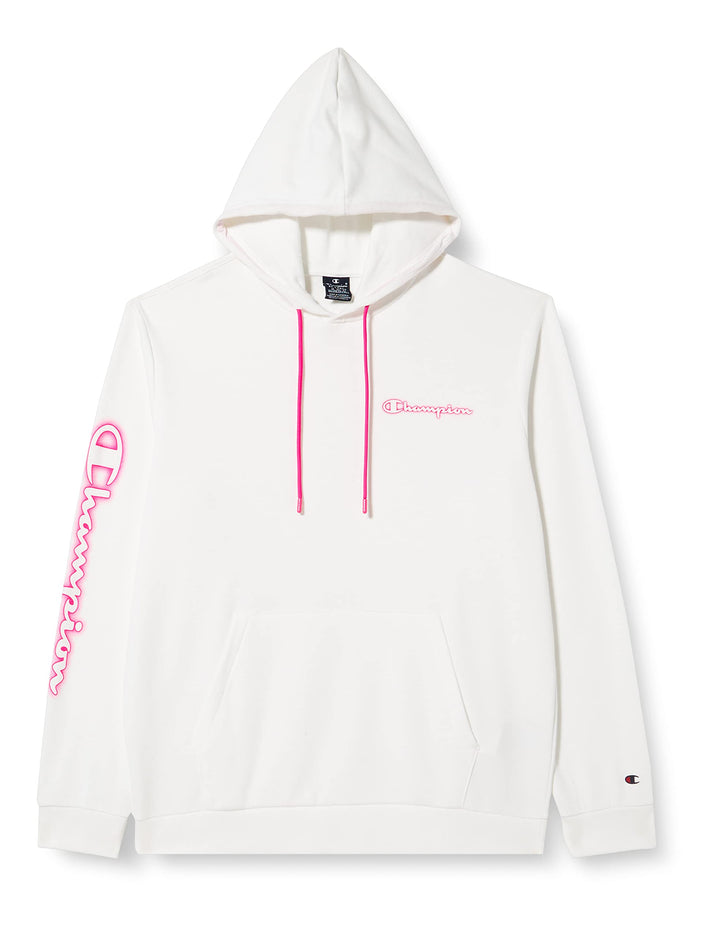 Champion Herren Legacy Neon Spray Powerblend Terry Contrast Logo Kapuzenpullover S Weiss, S Weiß