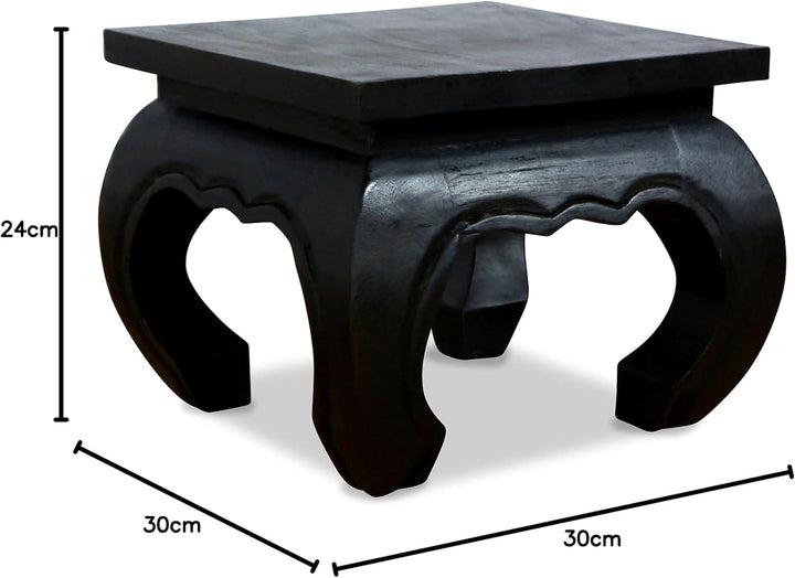 livasia Opiumtisch, Beistelltisch aus Massivholz, Couchtisch, Nachttisch (30cm) 30x30cm, 30x30cm