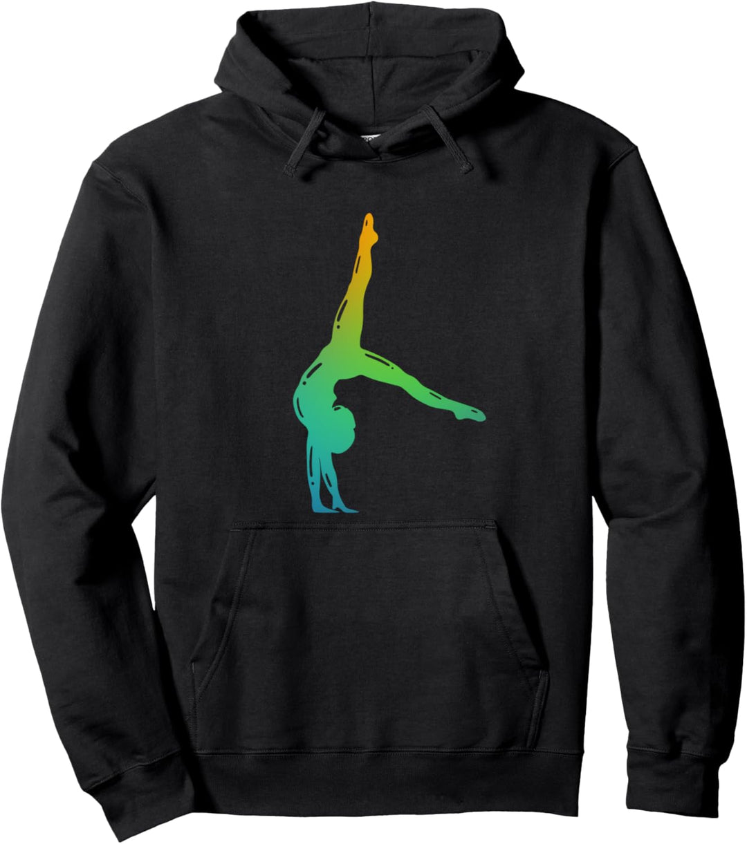 Turnen farbenfrohe Turnerin Akrobatik Bodenturnen Pullover Hoodie