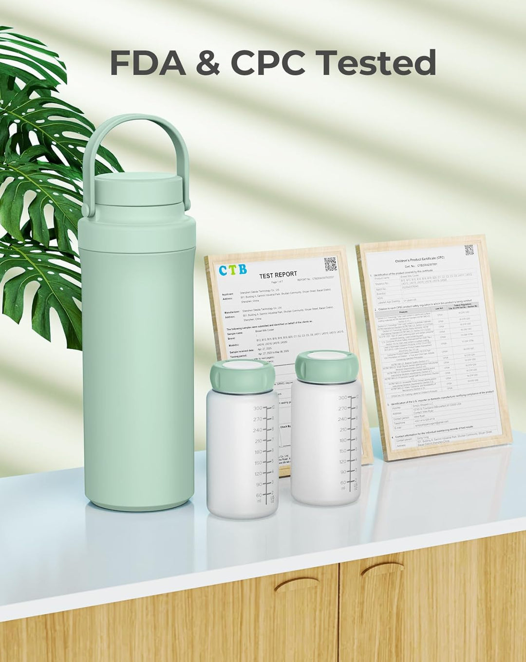 Xaproo Verbesserte 650ml Muttermilch-Kühlflasche, Tragbarer Muttermilchkühler für draussen mit 360°