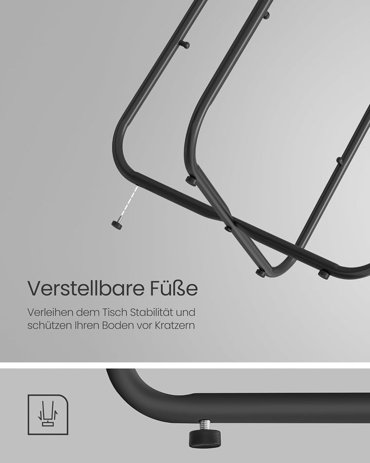 VASAGLE Beistelltisch rund, Kleiner Tisch, Couchtisch klein, Wohnzimmertisch, Korb aus Stoff, Staura