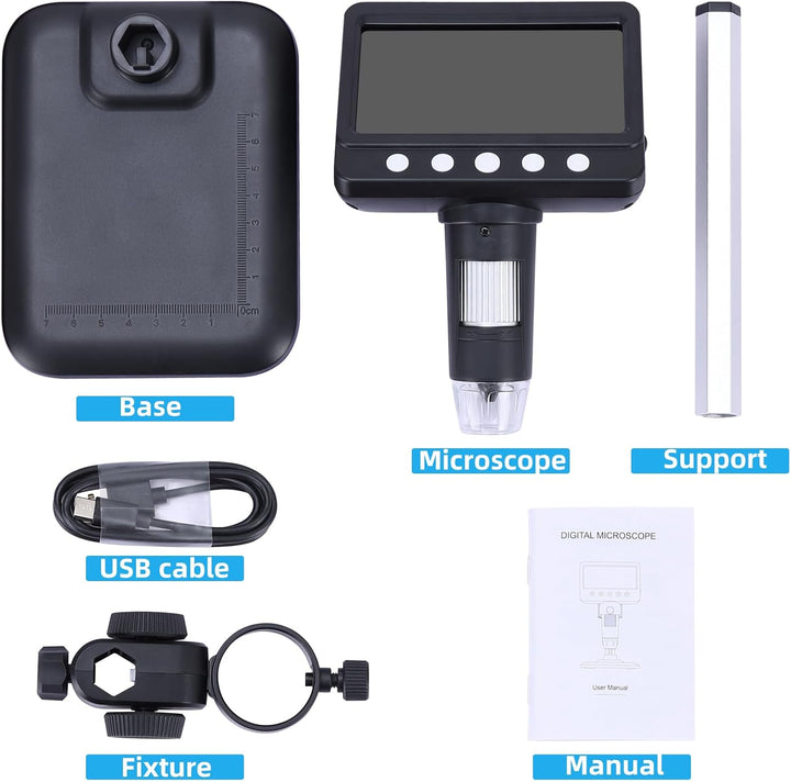 Koolertron Mikroskop Digital, 1080P HD 1000X Mikroskop, USB Mikroskop Mikroskoplupe für Leiterplatte