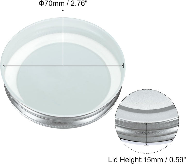 QUARKZMAN 50 Stück Einmachglasdeckel, 70mm/2.76" Regular Mouth Zinnplattenkappen auslaufsicher für E