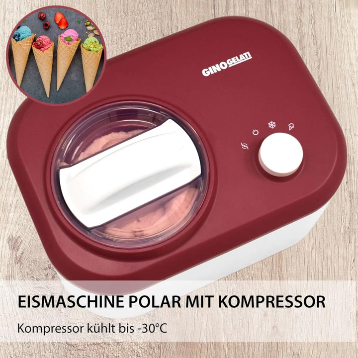 Syntrox Germany Digitale Eismaschine Polari mit Kompressor, Eiscreme selbst herstellen, Schnelle Eis
