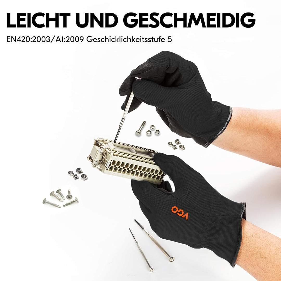 Vgo... 5 Paare Multifunktionale Arbeitshandschuh,Sicherheitshandschuhe,Bauarbeitshandschuhe, Gartenh