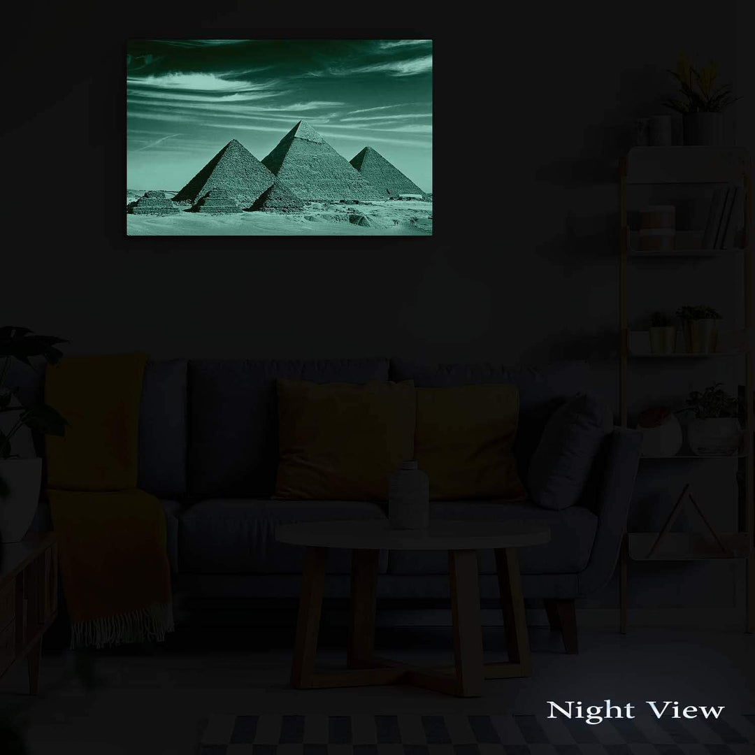 Startonight Bilder Blauer Himmel und Ägypten Pyramiden, Leinwandbilder Moderne Kunst, Landschaft Wan
