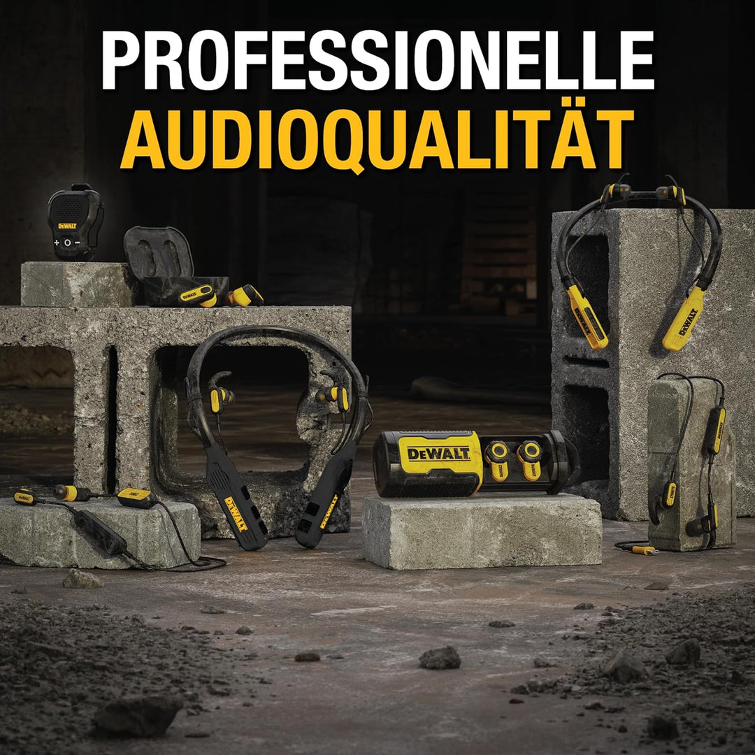 DEWALT Wearable Bluetooth Lautsprecher Onyx Edition – Clip-On Magnetischer Mini-Lautsprecher, IP56 W