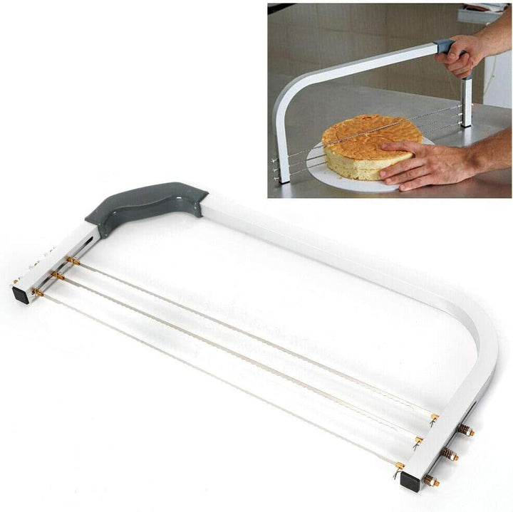 3 Drähte Tortenschneider Edelstahl & Alu Alloy, Professionelle grosse Kuchen Zwischenschicht Cutter,