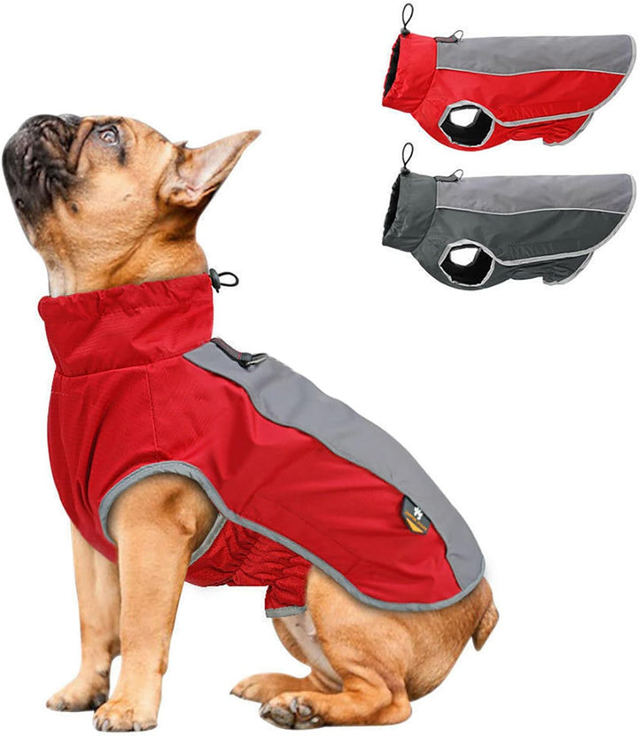 AxSpeed Hundebekleidung für Herbst und Winter, warm, gepolstert, wasserdichte Jacke (schwarz, 2XL) s