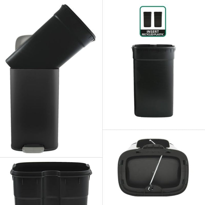 Spirella Mülleimer, Abfalleimer, Treteimer für die Küche, 50 Liter, Softclose, Inneneimer aus Kunsts