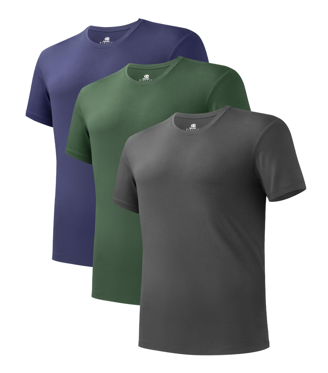 DAVID ARCHY Herren Unterhemden Tshirt Business Lässig Bambus Weich Seidig Kurzarm Atmungsaktiv Weste