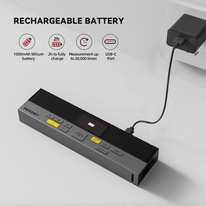 Bilaterales Laser Entfernungsmesser,MiLESEEY DP20 Lasermessgerät Messbereich: 80m (Mittlerer Laser-M