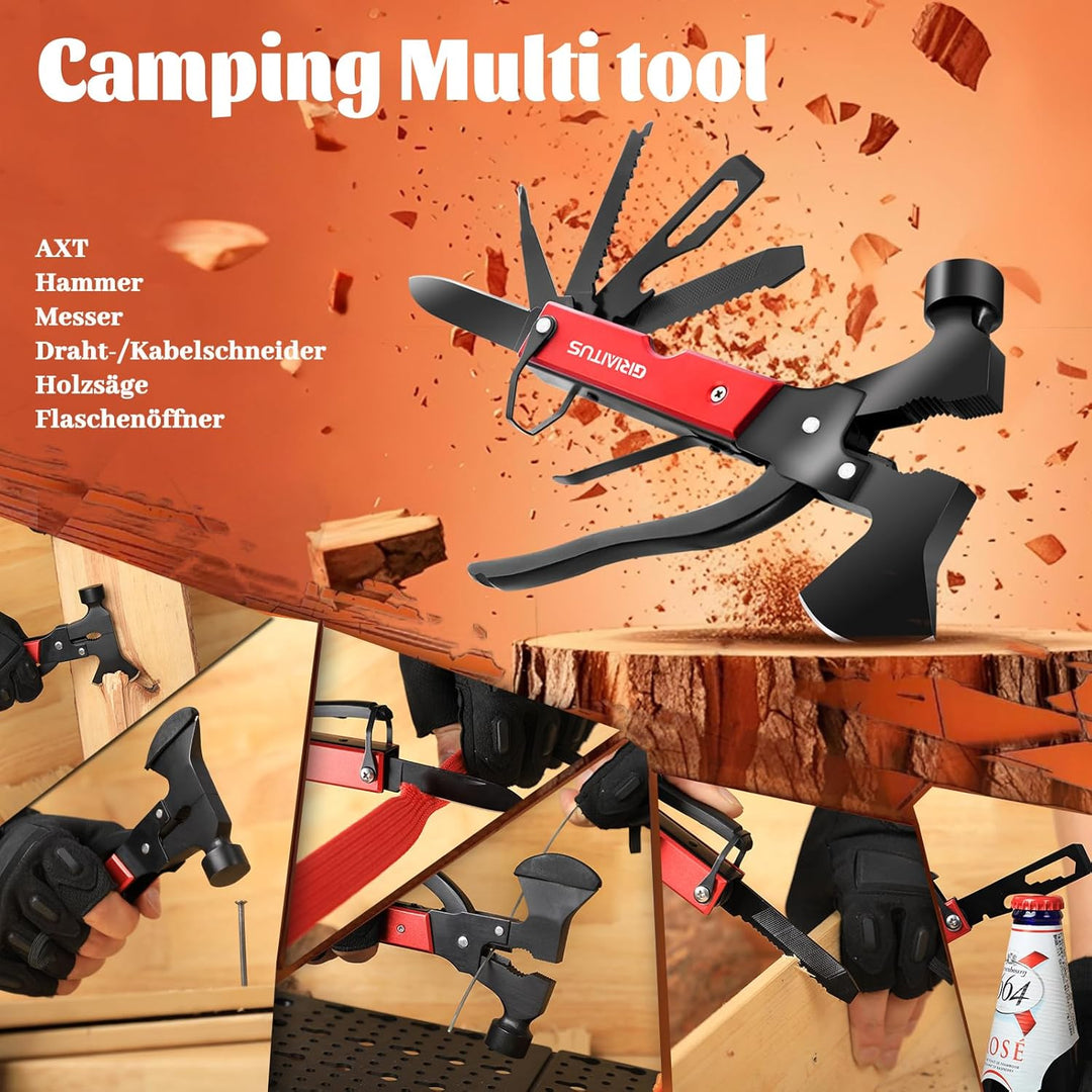 Camping Zubehör 18 in 1 Hammer Multitool Geschenke für Männer Frauen Camping Gadgets Weihnachtsgesch