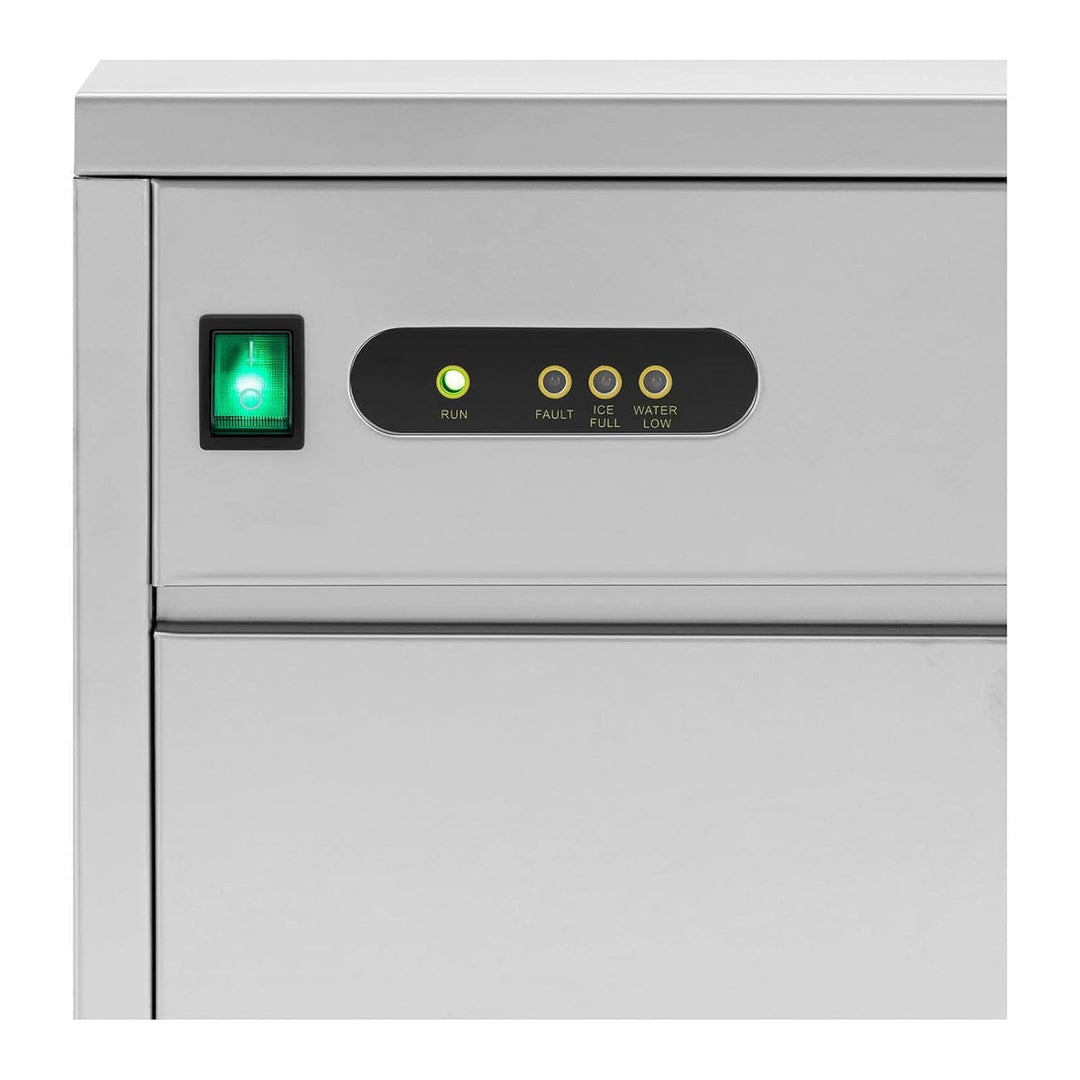 Royal Catering RCIC-20BI Eiswürfelmaschine 20 kg/24 h 165 W Edelstahl Ice Maker Eiswürfelmaschine Ga