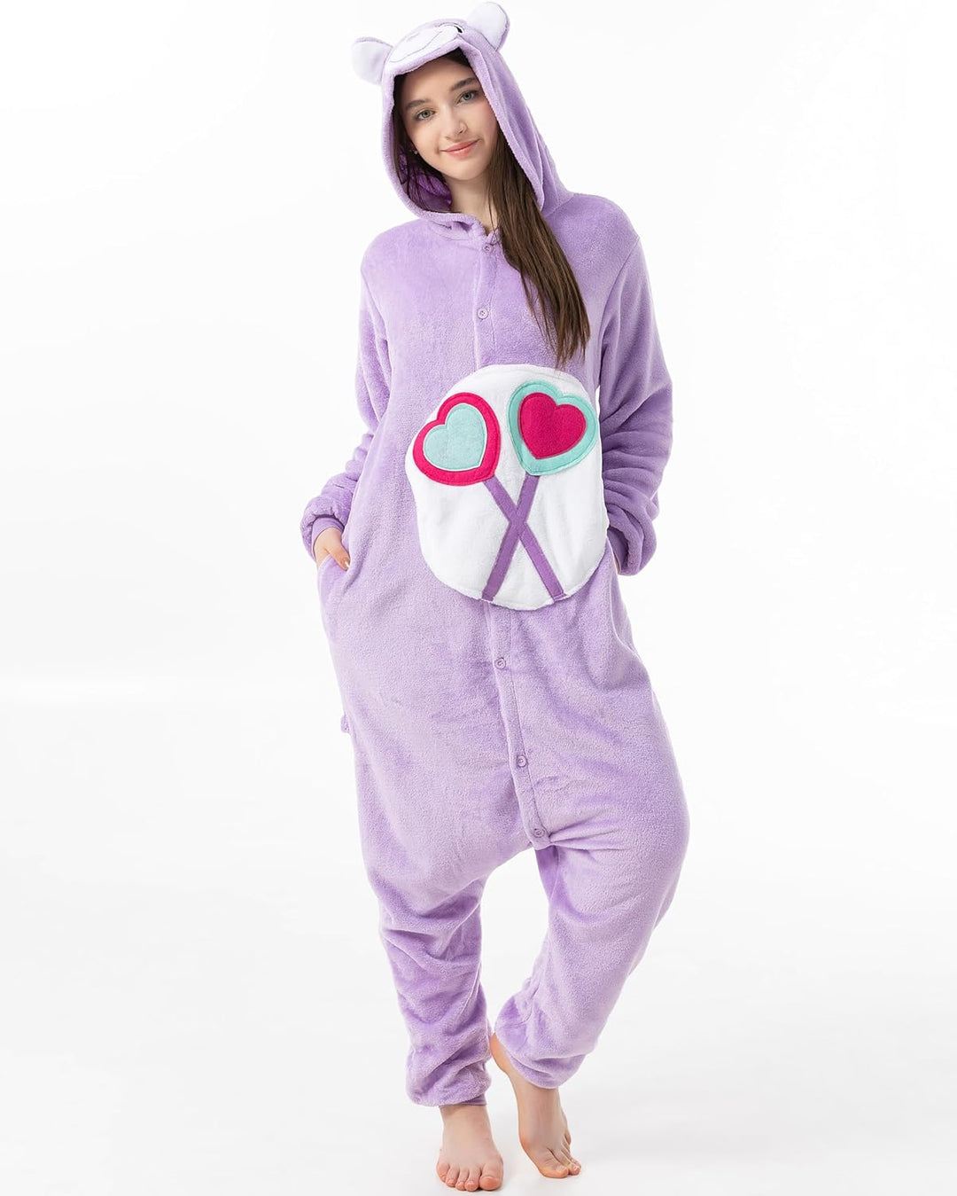 Katara 1744 - Glücksbärchi Onesie Kostüm, Teile-Gern-Bärchi, Party, Karnevals-Kostüm, Verkleidung zu