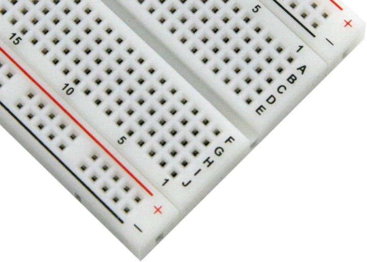 BB400 Solderless Plug-in BreadBoard, 400 tie-Points, 4 Power Rails, 3.3 x 2.2 x 0.3in (84 x 55 x 9mm