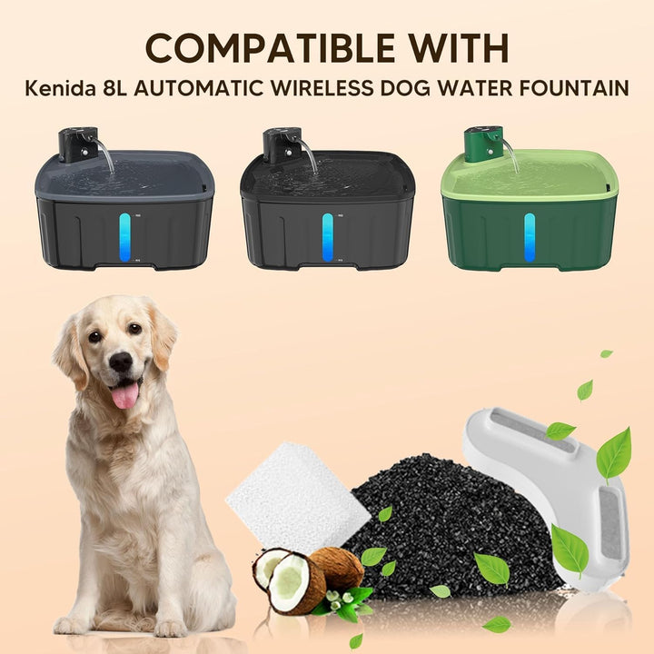 Kittyspout Filter für Trinkbrunnen, Ersatzfilter für 8L/270 oz grossen Hundebrunnen, 8er-Pack Filter