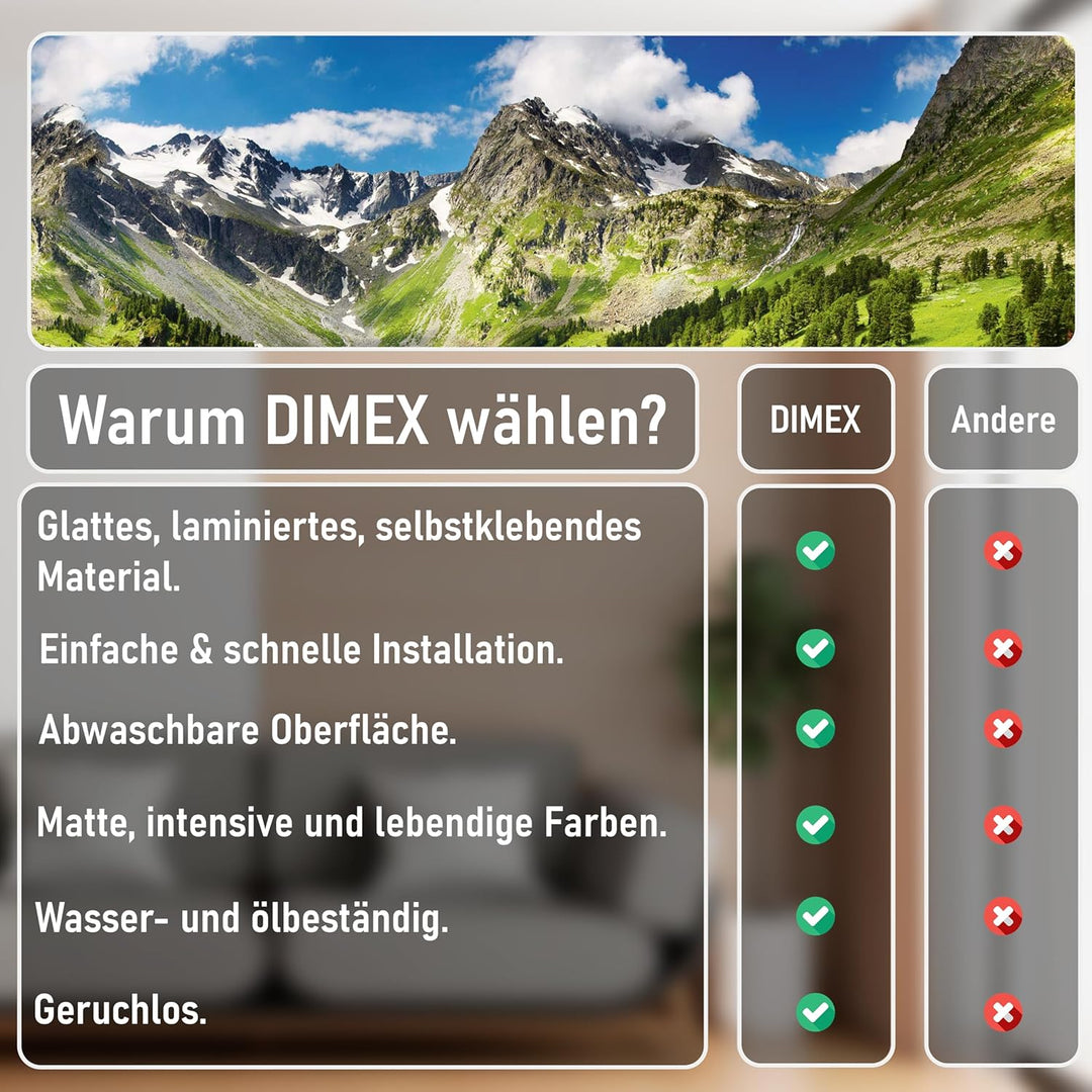 Dimex Küchenrückwand Folie selbstklebend GEBIRGE | Klebefolie - Dekofolie - Spritzschutz für Küche |