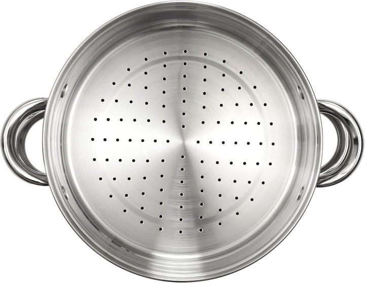COOK CONCEPT, KC0006, Metal Couscous Maker with Glass lid, 8L Capacity, Compatible with All Heat Sou
