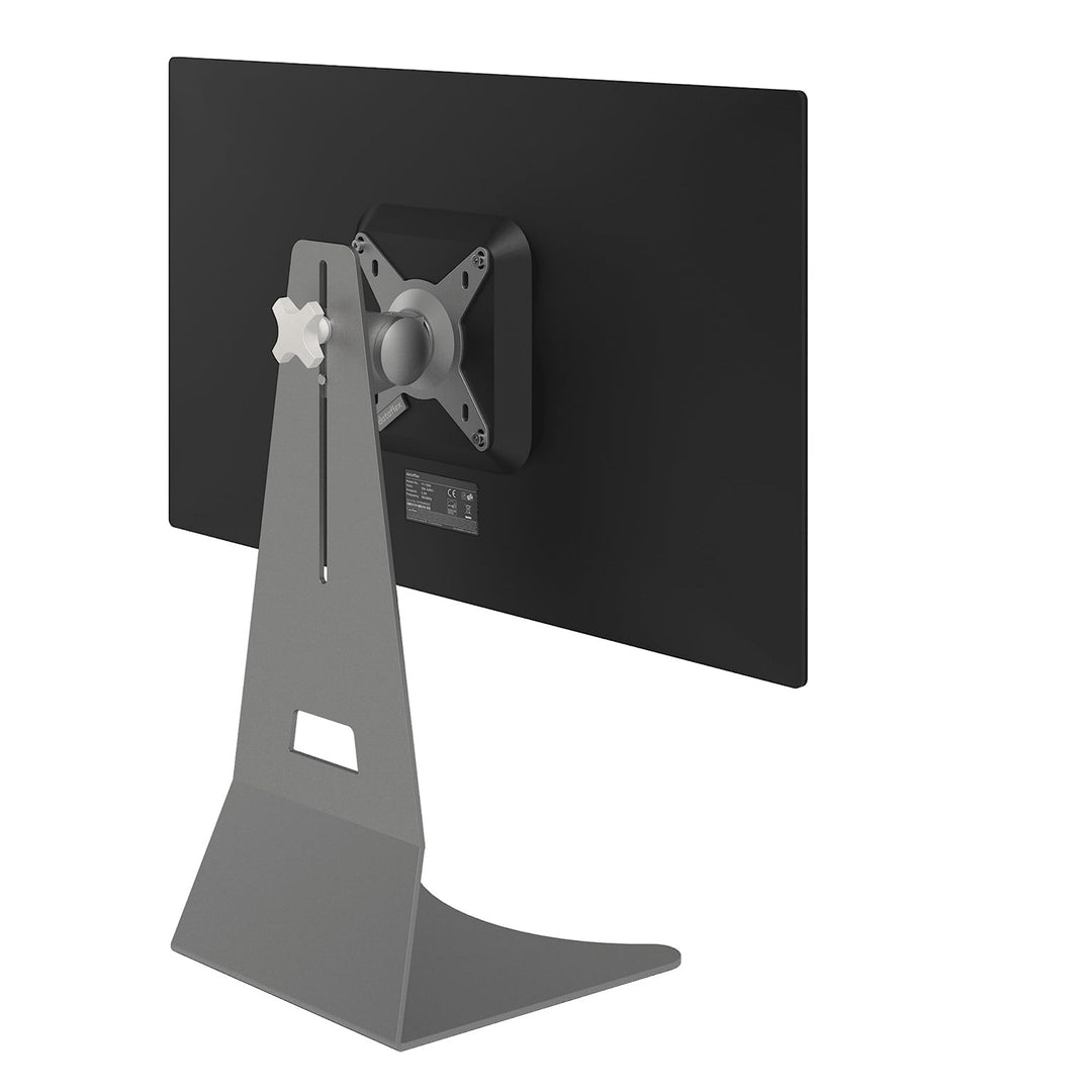 Dataflex Addit Monitorständer 502 Silber, höhenverstellbare Monitorkonsole, drehbarer Monitorständer