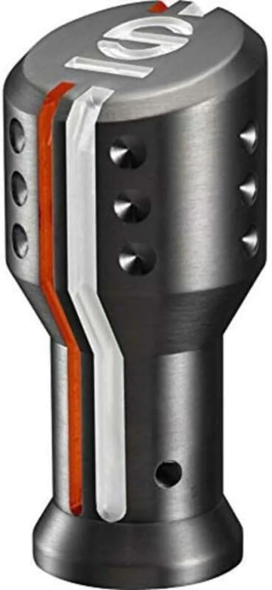 Sparco 03736AO Schaltknauf 'Settanta' , Schwarz + Aluminium/Weiss/Orange, Schwarz