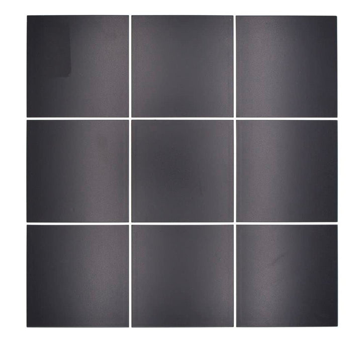 Mosaikmatte selbstklebend Metall schwarze Fliesenoptik mit weisser Fuge Küchenrückwand | 10 Mosaikma