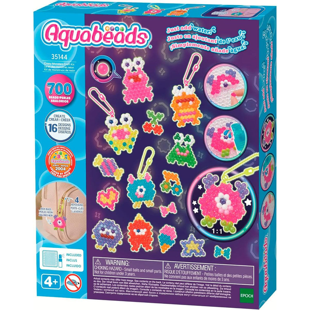 Aquabeads - 35144 Verrückte Monster Bastelset, Wasserperlen Bastelset für Kinder ab 4 Jahren, Bastel