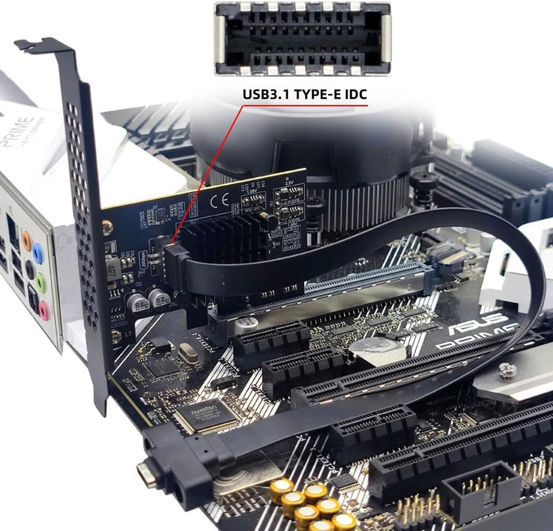 xiwai 20 Gbit/s USB 3.2 Gen2 Typ-C/Typ-E Frontplattenbuchse auf PCI-E 4X Express-Kartenadapter für D