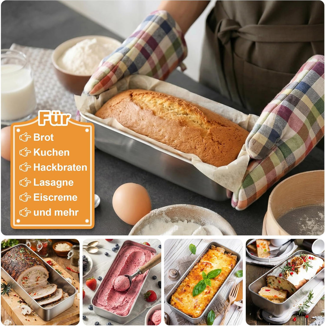 HaWare Edelstahl Gross Brotbackform (2) 2 Stück, 2 Stück
