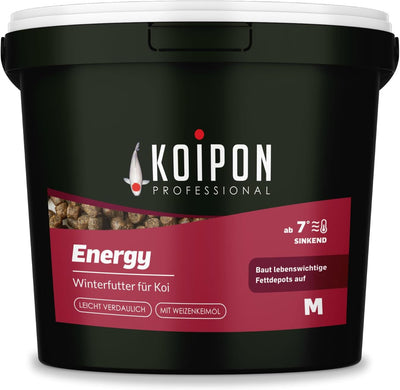 KOIPON Energy 15 kg Fischfutter Winter sinkend, Teichfutter 6mm Pellets für japanische Koi, Koifutte