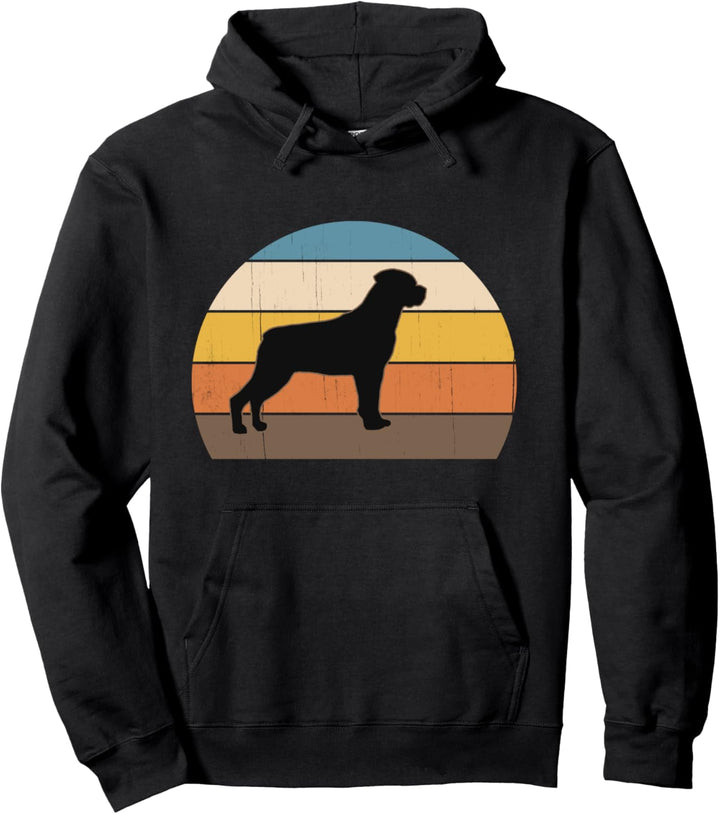 Coole Retro-Sonnenuntergang Rottweiler: Grosser Rottweiler Pullover Hoodie