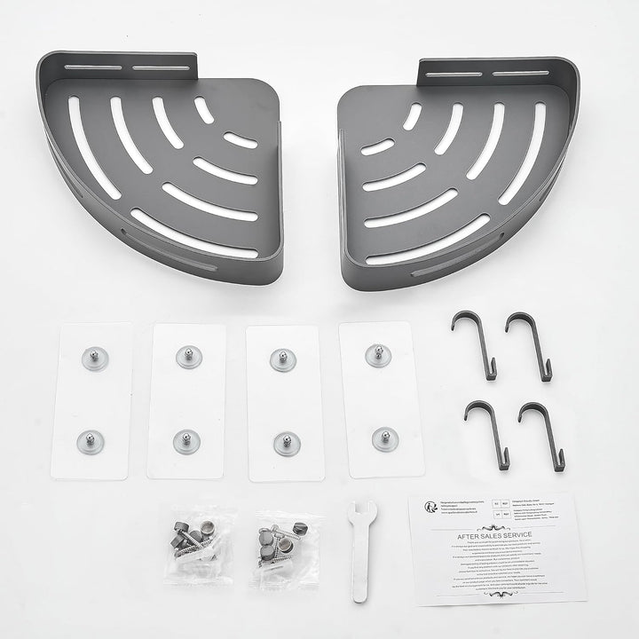 GRICOL Eckablage Duschkorb Duschregal ohne Bohren Duschablage Metall Mit 4 Haken Dusche Ablage Badre