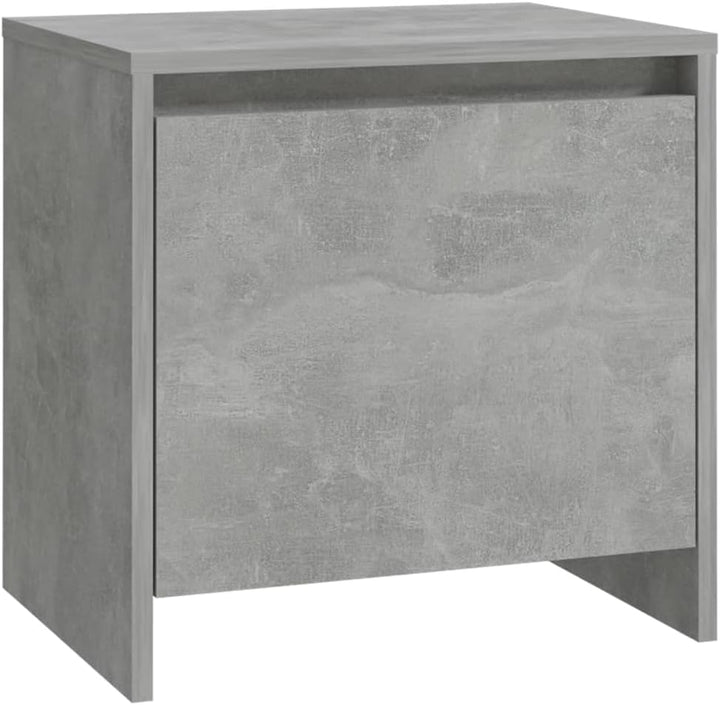 WIFESE Nachttisch Betongrau 45x34x44,5 cm Holzwerkstoff Nachtkästchen Nachtkommode Beistelltisch Tel