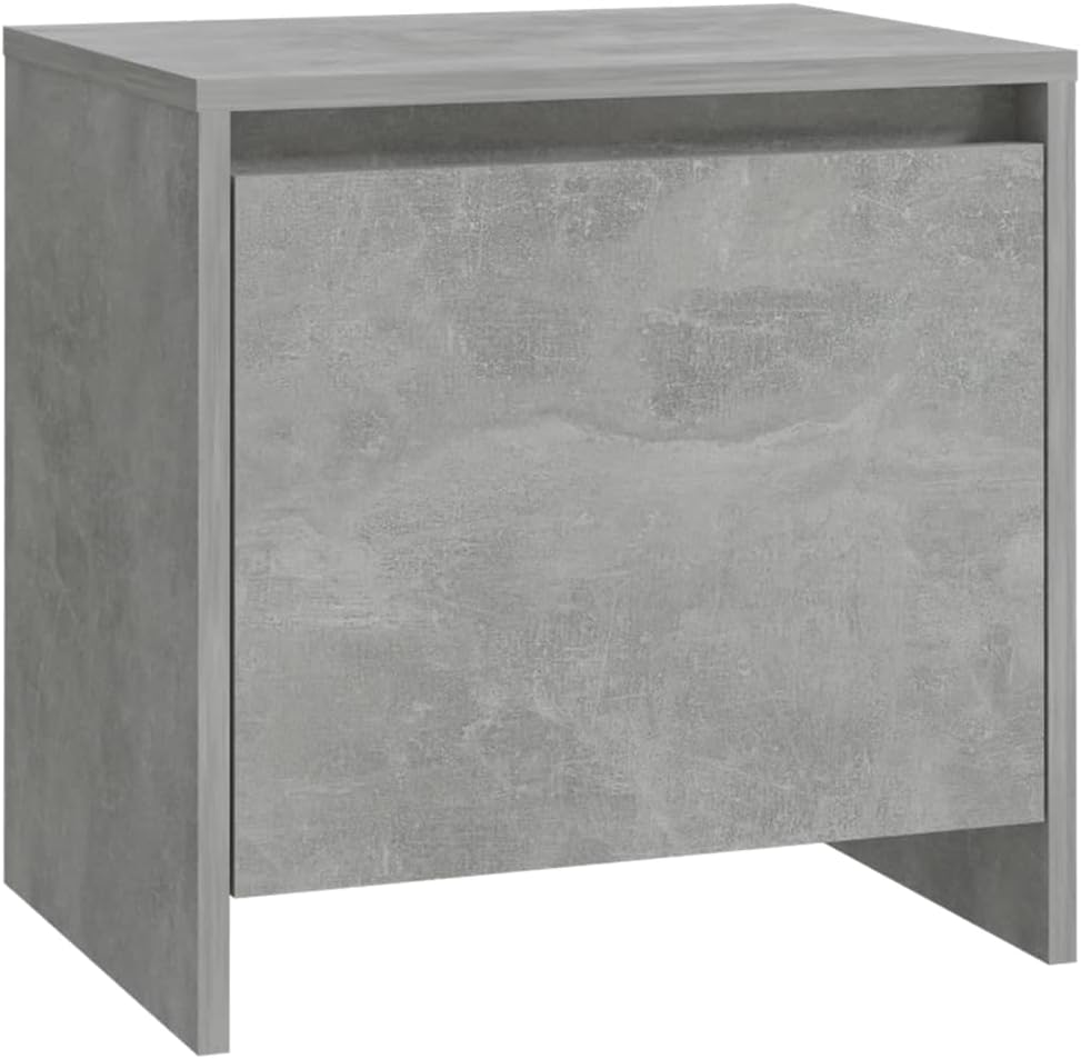 WIFESE Nachttisch Betongrau 45x34x44,5 cm Holzwerkstoff Nachtkästchen Nachtkommode Beistelltisch Tel